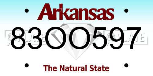 83OO597 Arkansas License Plate