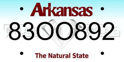 83OO892 Arkansas License Plate