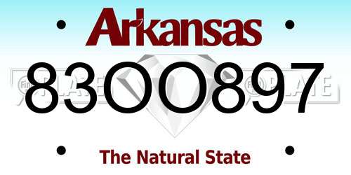 83OO897 Arkansas License Plate