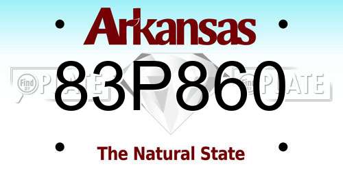 83P860 Arkansas License Plate