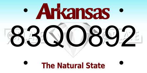 83QO892 Arkansas License Plate