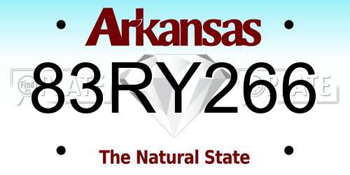83RY266 Arkansas License Plate