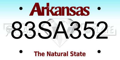 83SA352 Arkansas License Plate