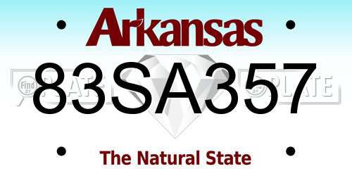 83SA357 Arkansas License Plate