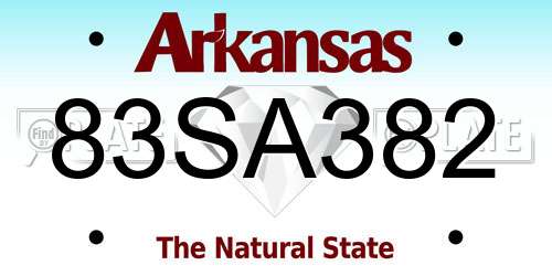 83SA382 Arkansas License Plate