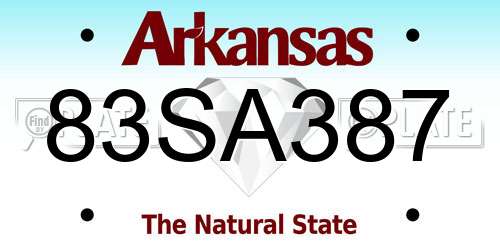 83SA387 Arkansas License Plate