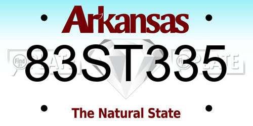 83ST335 Arkansas License Plate
