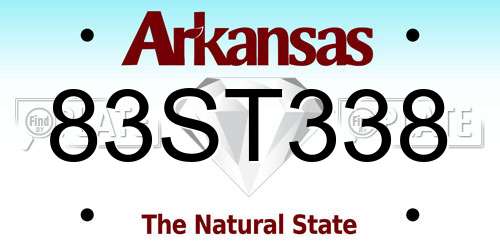 83ST338 Arkansas License Plate