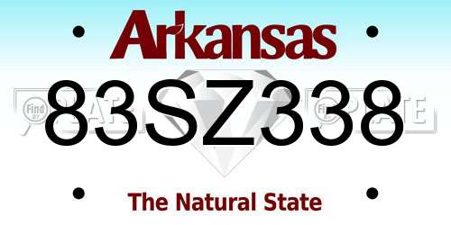 83SZ338 Arkansas License Plate