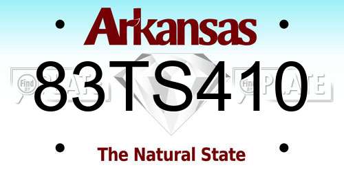 83TS410 Arkansas License Plate