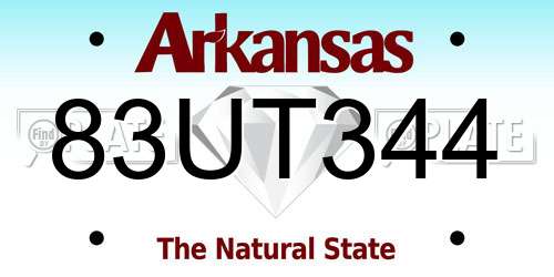 83UT344 Arkansas License Plate