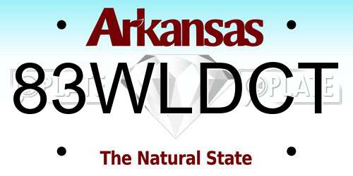 83WLDCT Arkansas License Plate
