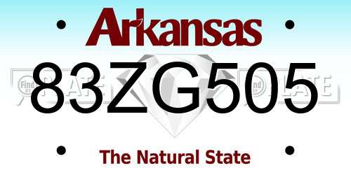 83ZG505 Arkansas License Plate