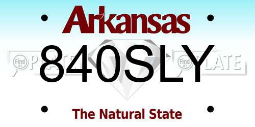 840SLY Arkansas License Plate