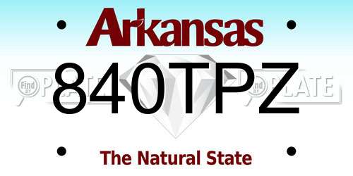 840TPZ Arkansas License Plate