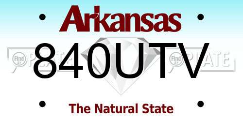 840UTV Arkansas License Plate