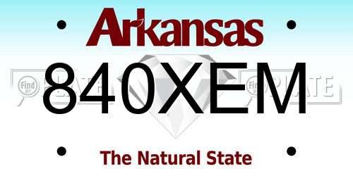 840XEM Arkansas License Plate