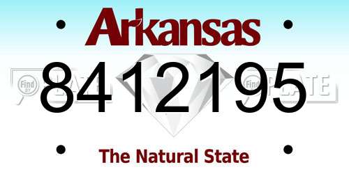 8412195 Arkansas License Plate