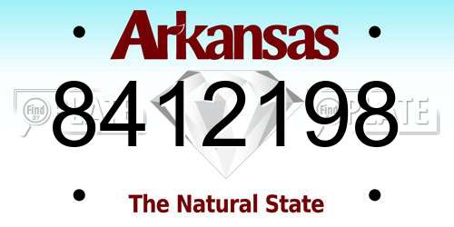 8412198 Arkansas License Plate