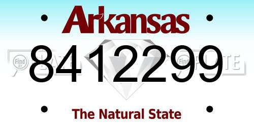 8412299 Arkansas License Plate