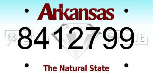 8412799 Arkansas License Plate