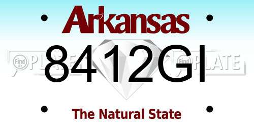 8412GI Arkansas License Plate