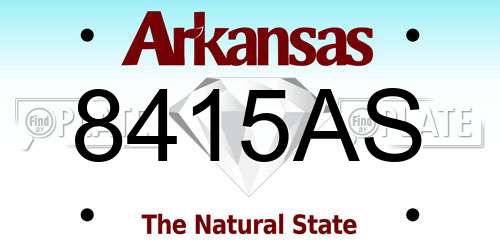 8415AS Arkansas License Plate