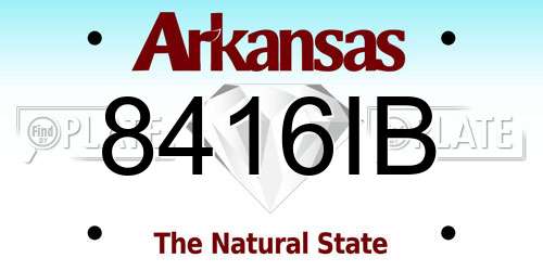 8416IB Arkansas License Plate