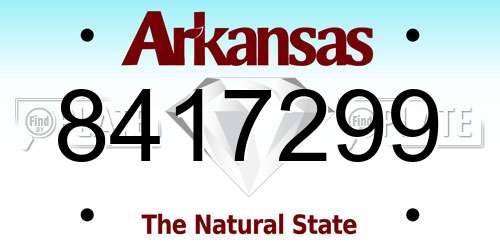 8417299 Arkansas License Plate