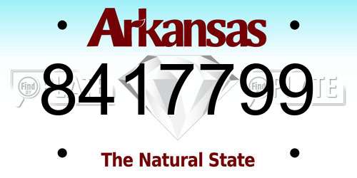 8417799 Arkansas License Plate