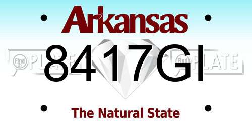 8417GI Arkansas License Plate