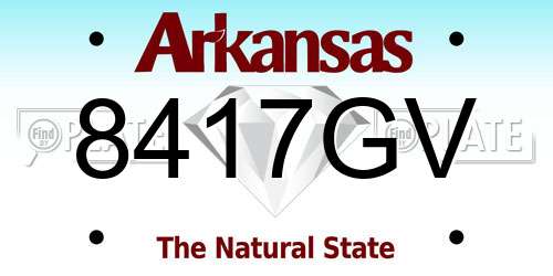 8417GV Arkansas License Plate