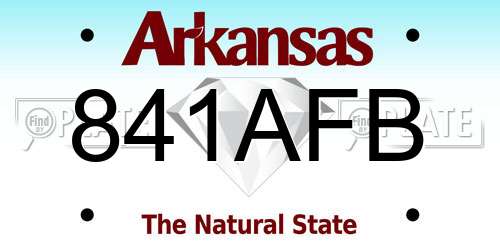 841AFB Arkansas License Plate