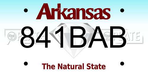 841BAB Arkansas License Plate