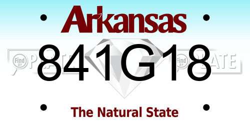 841G18 Arkansas License Plate