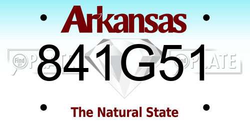 841G51 Arkansas License Plate