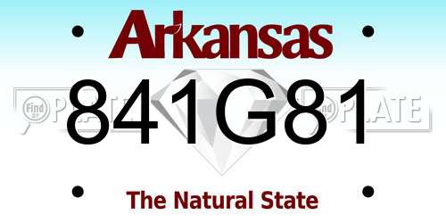 841G81 Arkansas License Plate
