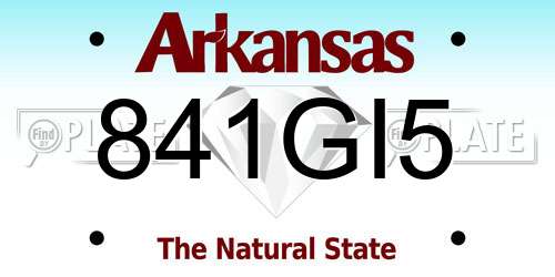 841GI5 Arkansas License Plate