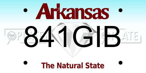 841GIB Arkansas License Plate