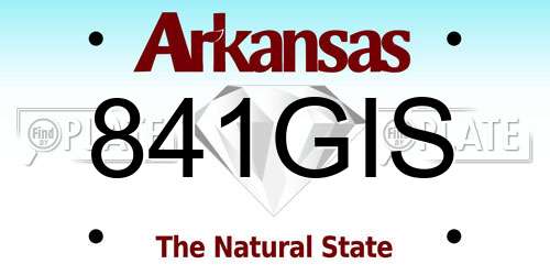841GIS Arkansas License Plate