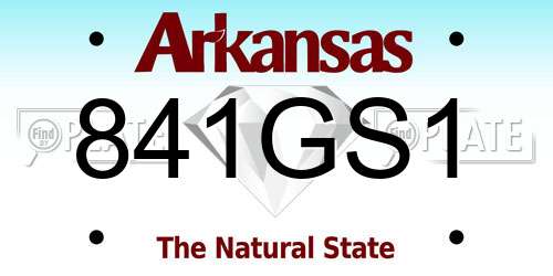 841GS1 Arkansas License Plate