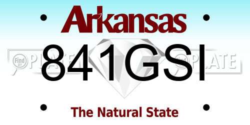 841GSI Arkansas License Plate