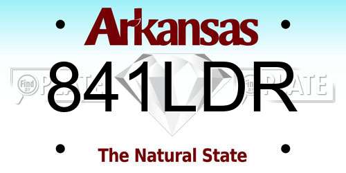 841LDR Arkansas License Plate