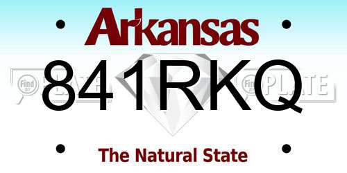 841RKQ Arkansas License Plate