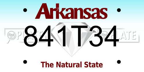 841T34 Arkansas License Plate