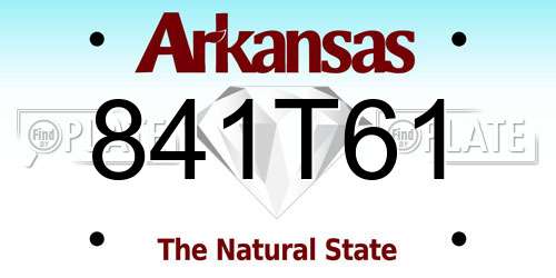 841T61 Arkansas License Plate