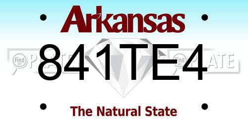 841TE4 Arkansas License Plate