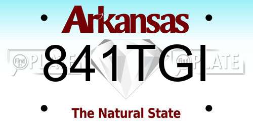 841TGI Arkansas License Plate