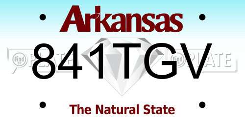 841TGV Arkansas License Plate