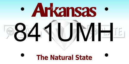 841UMH Arkansas License Plate